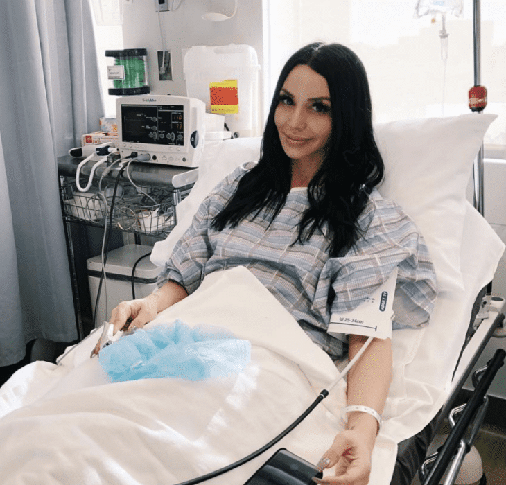Scheana Shay in hospital bed.