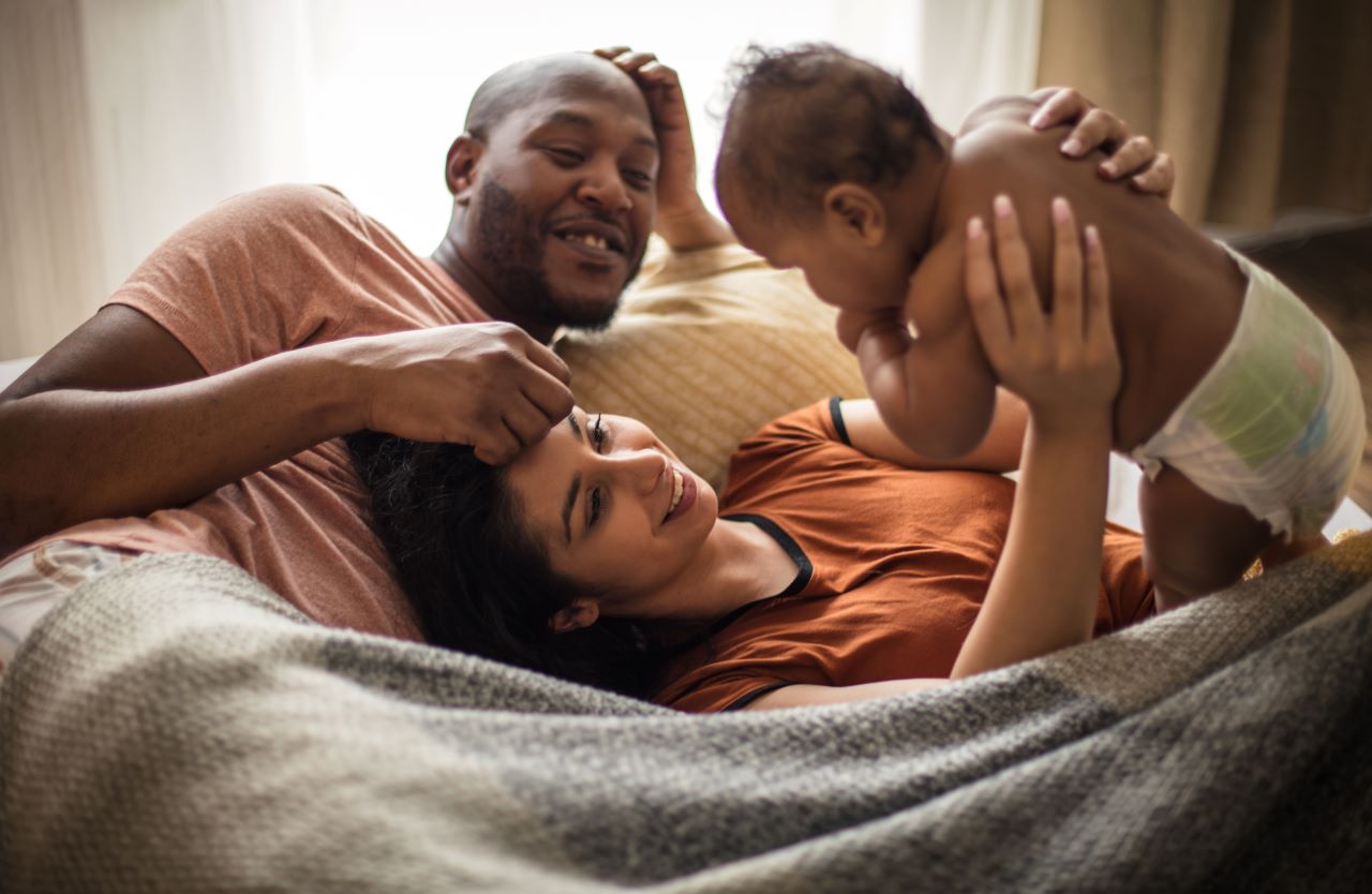 Man laying with woman