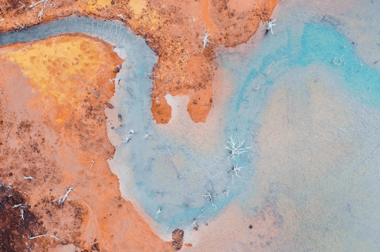 Aerial photo of a river